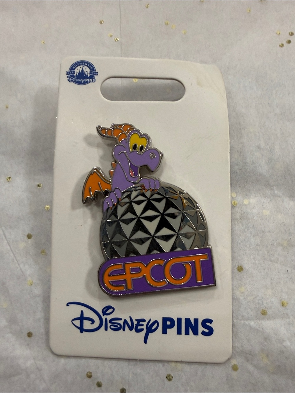 Disney Purple Figment EPCOT Pin with Orange Accents